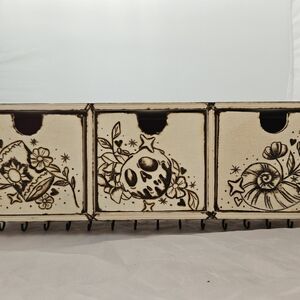 Decorative Wooden Drawer Set with Artistic Designs
